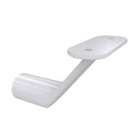Witte schuine leuningdrager voor vlakke handleuning (blind)