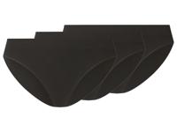 esmara Set van 3 geribde dames onderbroeken (Zwart, M (40/42))