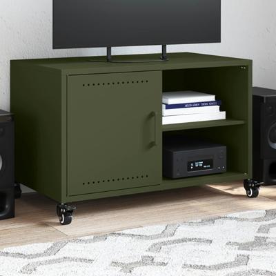 Tv-meubel 68x39x43,5 cm staal olijfgroen
