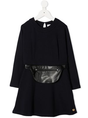Lanvin Enfant robe à détail de pochette - Bleu