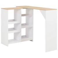 Bartafel met verplaatsbaar schap 138x39x110 cm wit