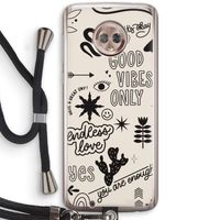 Good vibes: Motorola Moto G6 Transparant Hoesje met koord