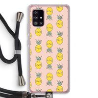 Ananas: Samsung Galaxy A51 5G Transparant Hoesje met koord