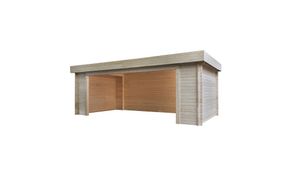 Interflex Buitenverblijf G6634 40 mm 667x340 cm 40 mm vuren blank- Plat dak- Onbehandeld vurenhout- Interflex