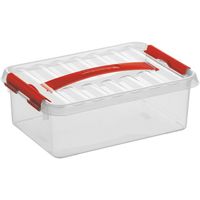 Sunware - Q-line opbergbox 4L transparant rood - 30 x 20 x 10,4 cm