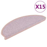 VidaXL Trapmatten zelfklevend 15 st sisal-look 65x21x4 cm roze