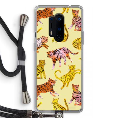 Cute Tigers and Leopards: OnePlus 8 Pro Transparant Hoesje met koord