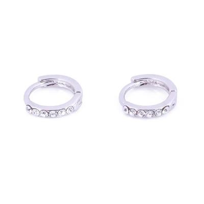 Go Dutch Label Creolen met Stras 1 cm Zilver