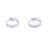 Go Dutch Label Creolen met Stras 1 cm Zilver