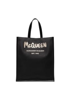 Alexander McQueen sac cabas à logo - Noir