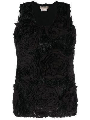 Comme Des Garçons débardeur à fleurs - Noir