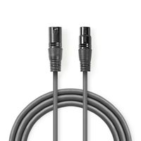 Nedis COTH15012GY50 Digitale Dmx-kabel 110 Ohm Xlr 3-pins Male - Xlr 3-pins Female 5,0 M Grijs - thumbnail