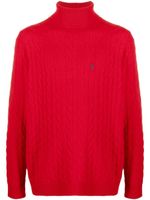 Polo Ralph Lauren pull en maille torsadée - Rouge