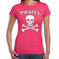 Carnaval foute party piraten t-shirt roze dames 2XL  -