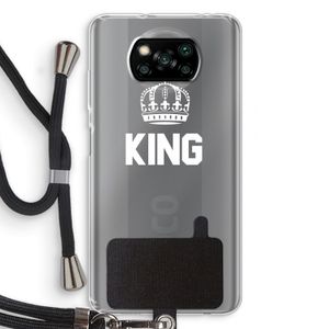 King zwart: Xiaomi Poco X3 NFC Transparant Hoesje met koord