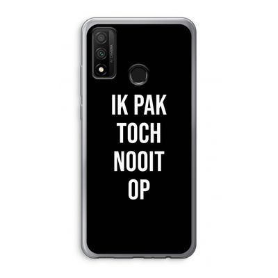 Ik pak nooit op - Zwart: Huawei P Smart (2020) Transparant Hoesje