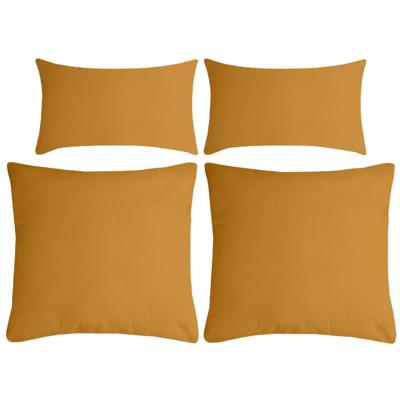 Stof Textile sierkussen Nelson - 4x - okergeel - 2 formaten - polyester