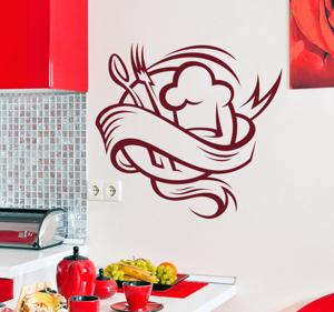 Sticker keuken lepel koksmuts vork