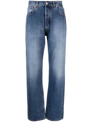 Nick Fouquet pantalon en jean à broderies - Bleu