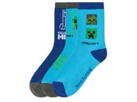 3 paar kinder sokken Minecraft (Blauw, 23-26)