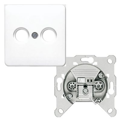 Jung CD500 cai eindcontactdoos EDC1000 met inzetplaat creme