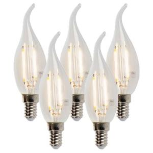 LUEDD Set van 5 E14 dimbare LED filament tipkaars lampen 250lm 2700K