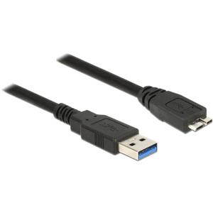 Delock USB-kabel USB-A stekker, USB-micro-B stekker 1.5 m Zwart 85073