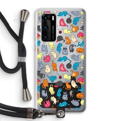 Kleurrijke katten: Huawei P40 Transparant Hoesje met koord