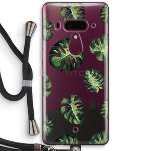 Tropische bladeren: HTC U12+ Transparant Hoesje met koord