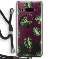 Tropische bladeren: HTC U12+ Transparant Hoesje met koord