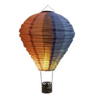 Solar luchtballon lampion - gekleurd - 20 led lampjes - vlam effect - 20 x 42 cm - zonne-energie