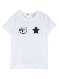 Chiara Ferragni Kids t-shirt à broderies - Blanc