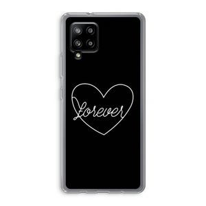 Forever heart black: Samsung Galaxy A42 5G Transparant Hoesje