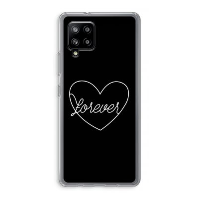 Forever heart black: Samsung Galaxy A42 5G Transparant Hoesje