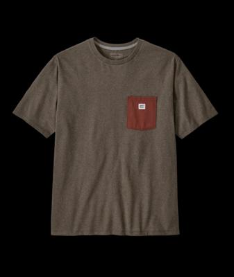 Patagonia Shop Sticker Pocket Responsibili-Tee T-shirt Heren Marlow Brown S