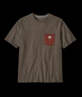 Patagonia Shop Sticker Pocket Responsibili-Tee T-shirt Heren Marlow Brown S