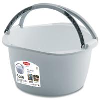 Wasmand/draagmand/teil met hengsel - kunststof - 16 Liter - wit - 40 x 40 x 25 cm