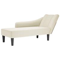 Chaise longue met rechterarmleuning fluweel crmekleurig