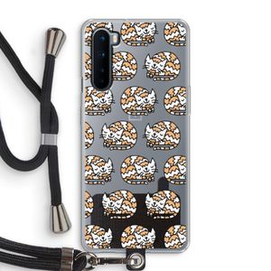 Slapende poes: OnePlus Nord Transparant Hoesje met koord