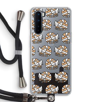 Slapende poes: OnePlus Nord Transparant Hoesje met koord