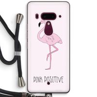 Pink positive: HTC U12+ Transparant Hoesje met koord