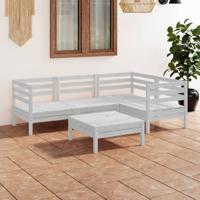 5-delige Loungeset massief grenenhout wit