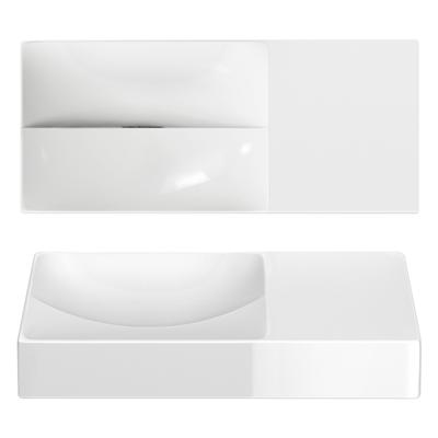Clou Vale keramiek fontein 45x19x7cm voorbewerkt kraangat rechts Wit glanzend CL/03.03162.R