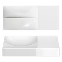 Clou Vale keramiek fontein 45x19x7cm voorbewerkt kraangat rechts Wit glanzend CL/03.03162.R