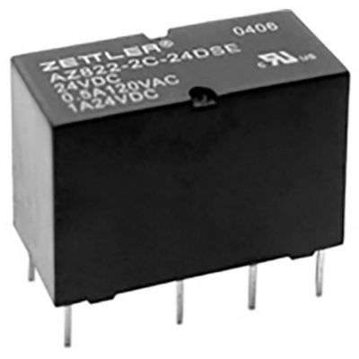 Zettler Electronics AZ822-2C-12DSE Printrelais 12 V/DC 2 A 2x wisselcontact 1 stuk(s)