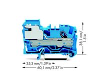 WAGO 2006-7114 Scheidingsklem 7.50 mm Spanveer Toewijzing: N Blauw 1 stuk(s) - thumbnail