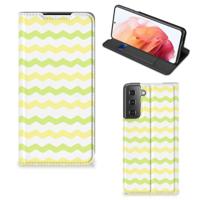 Samsung Galaxy S21 | Hoesje met Magneet | Waves Yellow