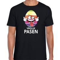 Paasei die tong uitsteekt vrolijk Pasen t-shirt - zwart - heren - Paas kleding / outfit
