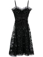 Saint Laurent Pre-Owned robe évasée à ornements en sequins (années 1980) - Noir - thumbnail