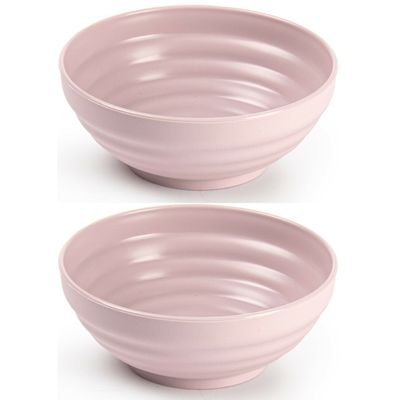 Set van 8x kommetjes/schaaltjes - Dessert/ontbijt - Kunststof - D13 cm - Oudroze
